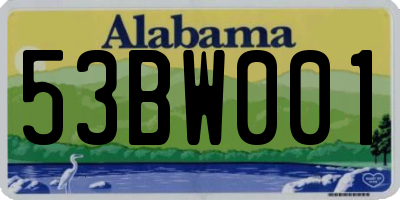 AL license plate 53BW001