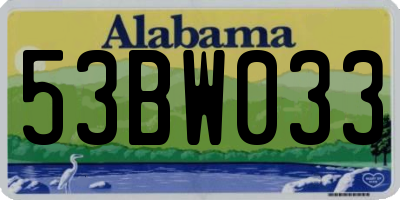 AL license plate 53BW033