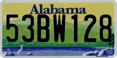 AL license plate 53BW128