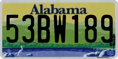 AL license plate 53BW189