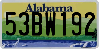 AL license plate 53BW192