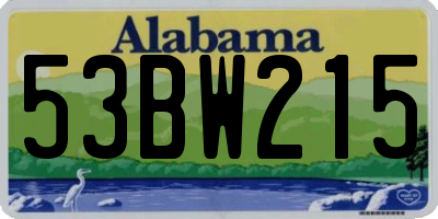 AL license plate 53BW215