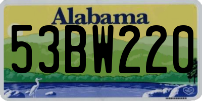 AL license plate 53BW220