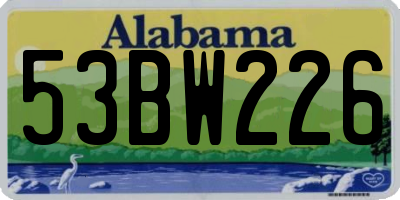 AL license plate 53BW226