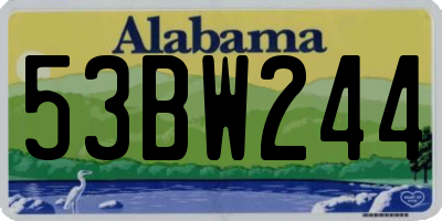 AL license plate 53BW244