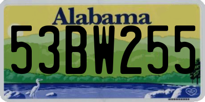 AL license plate 53BW255
