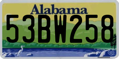 AL license plate 53BW258