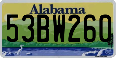 AL license plate 53BW260