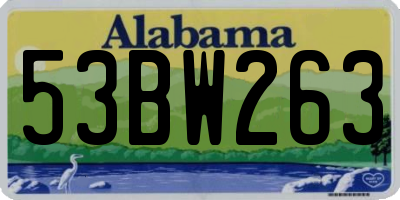 AL license plate 53BW263