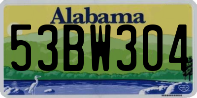 AL license plate 53BW304