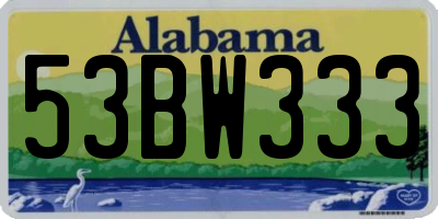 AL license plate 53BW333