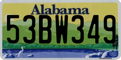 AL license plate 53BW349