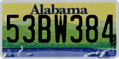 AL license plate 53BW384