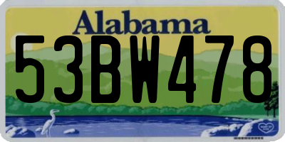 AL license plate 53BW478