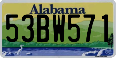 AL license plate 53BW571