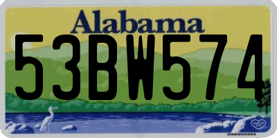 AL license plate 53BW574