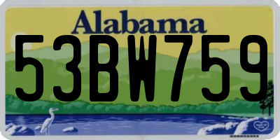 AL license plate 53BW759