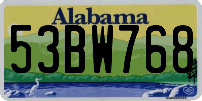 AL license plate 53BW768