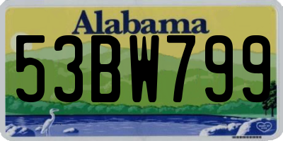 AL license plate 53BW799