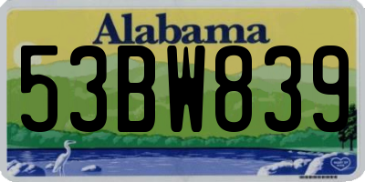 AL license plate 53BW839