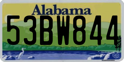 AL license plate 53BW844