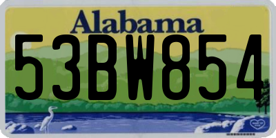 AL license plate 53BW854