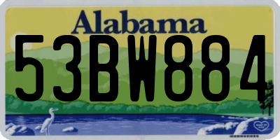 AL license plate 53BW884