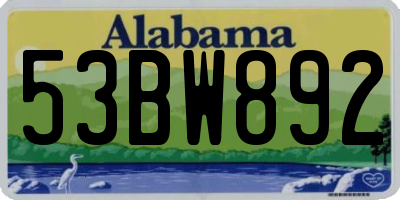 AL license plate 53BW892