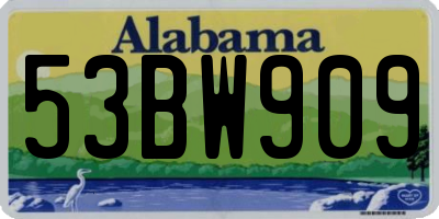 AL license plate 53BW909