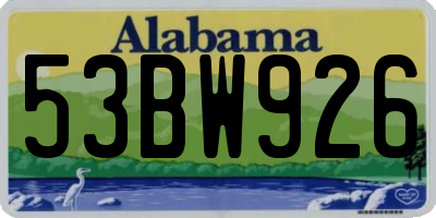 AL license plate 53BW926