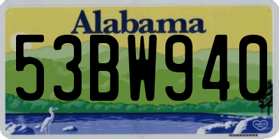 AL license plate 53BW940