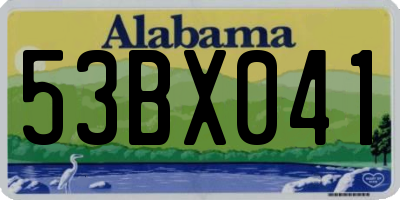 AL license plate 53BX041