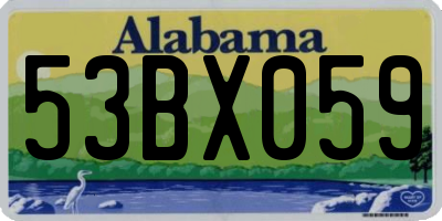 AL license plate 53BX059