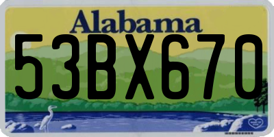 AL license plate 53BX670