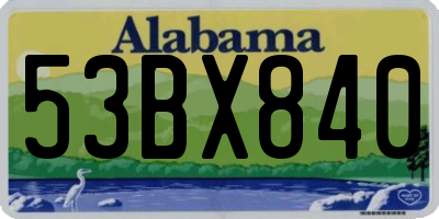 AL license plate 53BX840