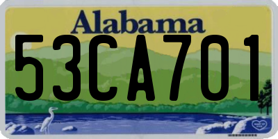 AL license plate 53CA701