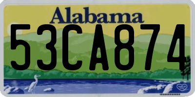 AL license plate 53CA874