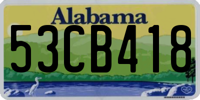 AL license plate 53CB418