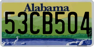 AL license plate 53CB504