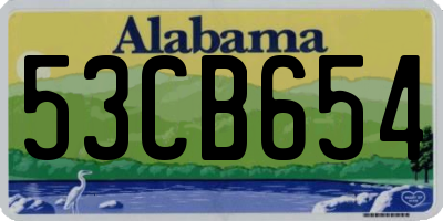 AL license plate 53CB654