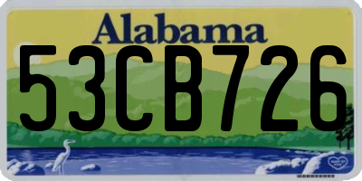 AL license plate 53CB726