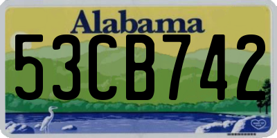 AL license plate 53CB742