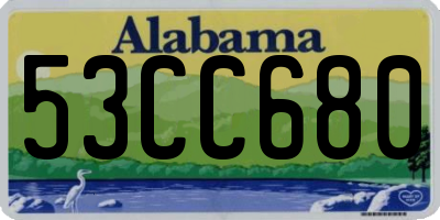 AL license plate 53CC680