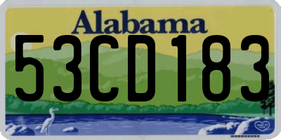 AL license plate 53CD183