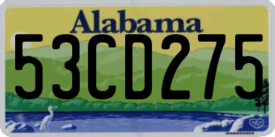 AL license plate 53CD275
