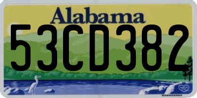 AL license plate 53CD382