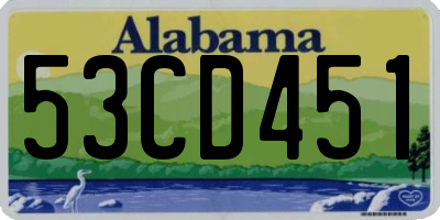 AL license plate 53CD451