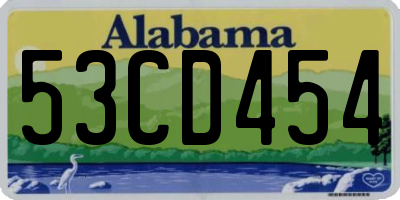 AL license plate 53CD454