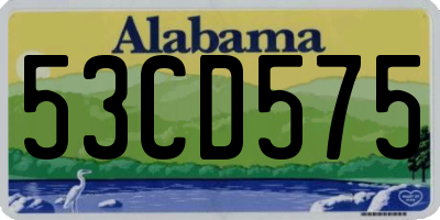 AL license plate 53CD575