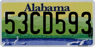 AL license plate 53CD593